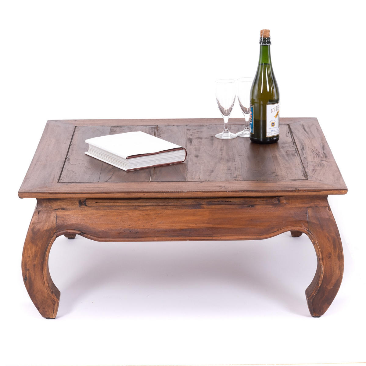 OPIUMTISCH EAST 80 Mahagoni Massivholz 02 hellbraun - Hellbraun, Holz (80/80/36cm) - DESIGN DELIGHTS