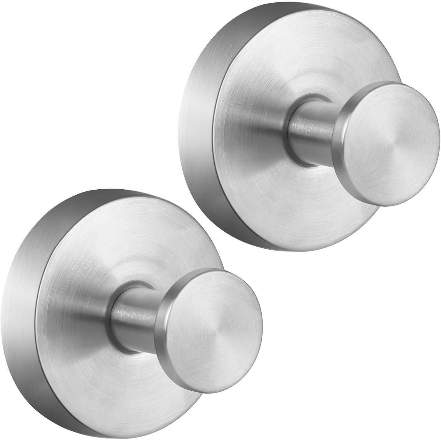 WANDHAKEN 2-teiliges Set Edelstahl Silber - Silberfarben, Metall (4.5/2.8/6cm)