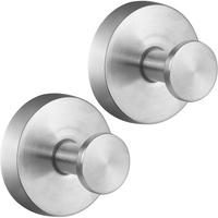 WANDHAKEN 2-teiliges Set Edelstahl Silber - Silberfarben, Metall (4.5/2.8/6cm)