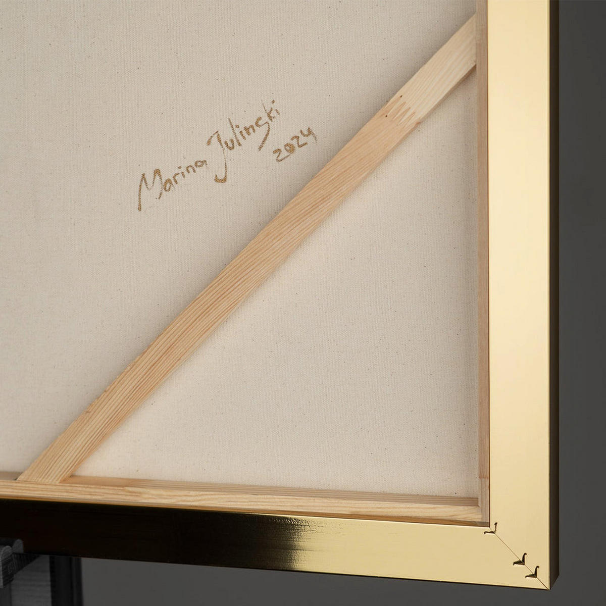 GEMÄLDE Goldene Fragmente Schattenfugenrahmen Grau 20x15 cm - Grau, Holz (20/15cm) - YS-art gallery