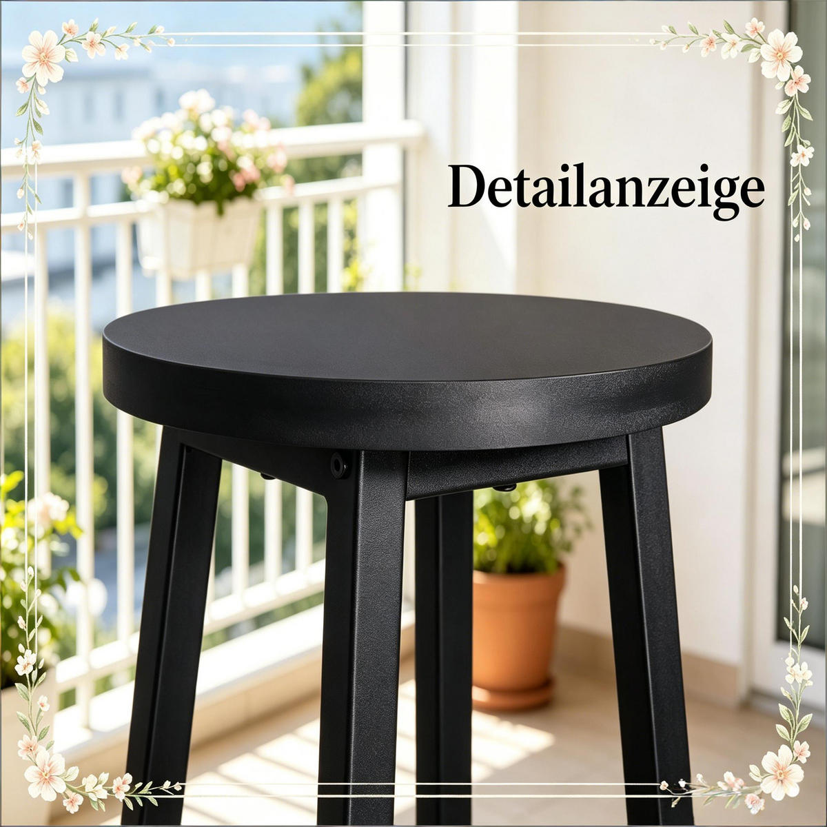 BARHOCKER 2er-Set Schwarz aus Metall und MDF mit Fußstütze - Schwarz, Holzwerkstoff (30/71/30cm) - PANGIVO