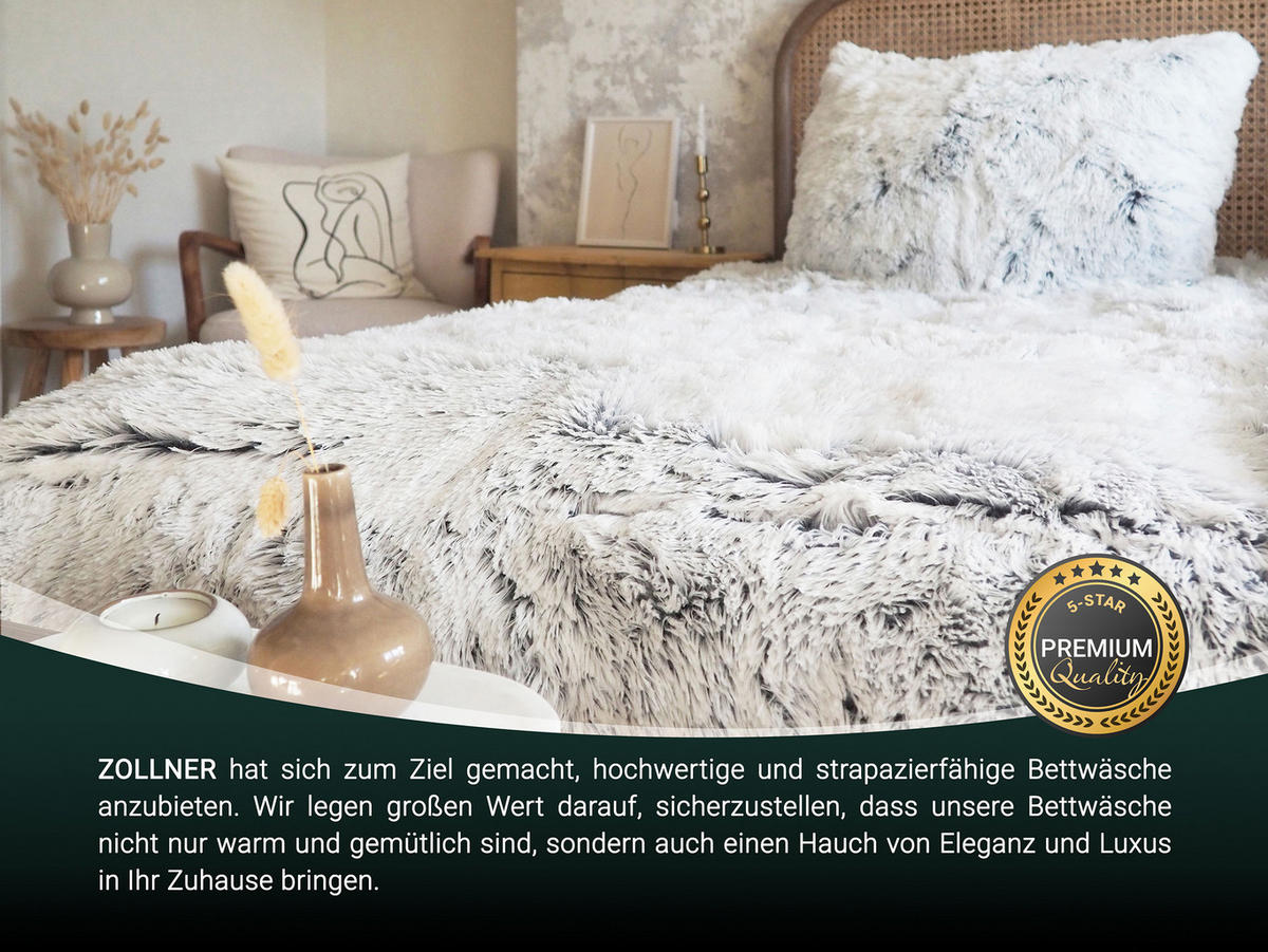 BETTWÄSCHE, 80x80 cm + 135x200 cm, 100% Polyester, Grau - Grau, Textil (135/200cm) - Zollner