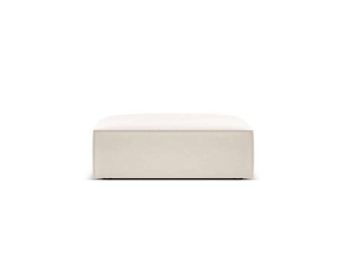 POUF Kaelle aus Samt leichtes beige - Creme, Textil (80/38/100cm) - Micadoni