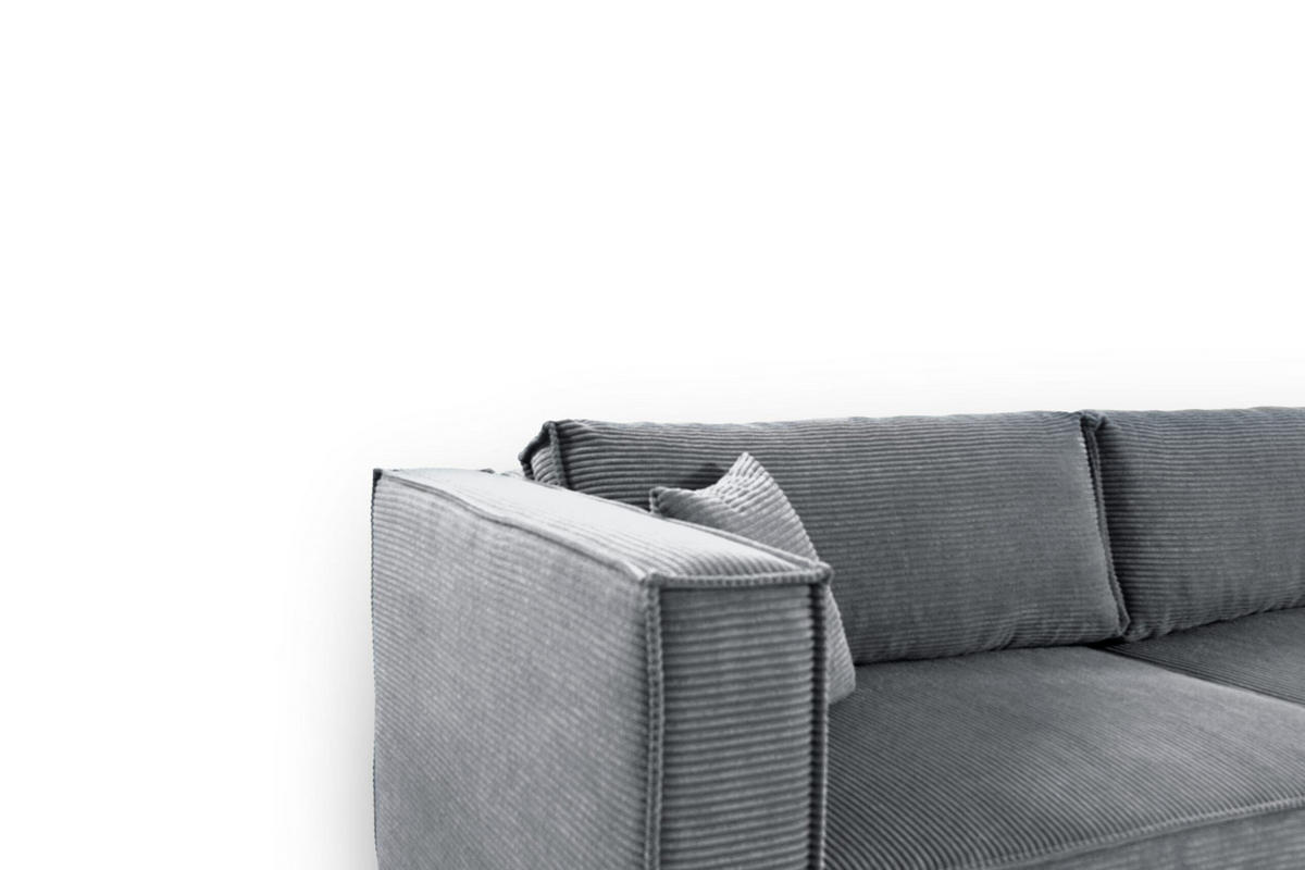 ECKSOFA mit Schlaffunktion Cord Grau - Grau, Textil (245/148cm) - Furnisell