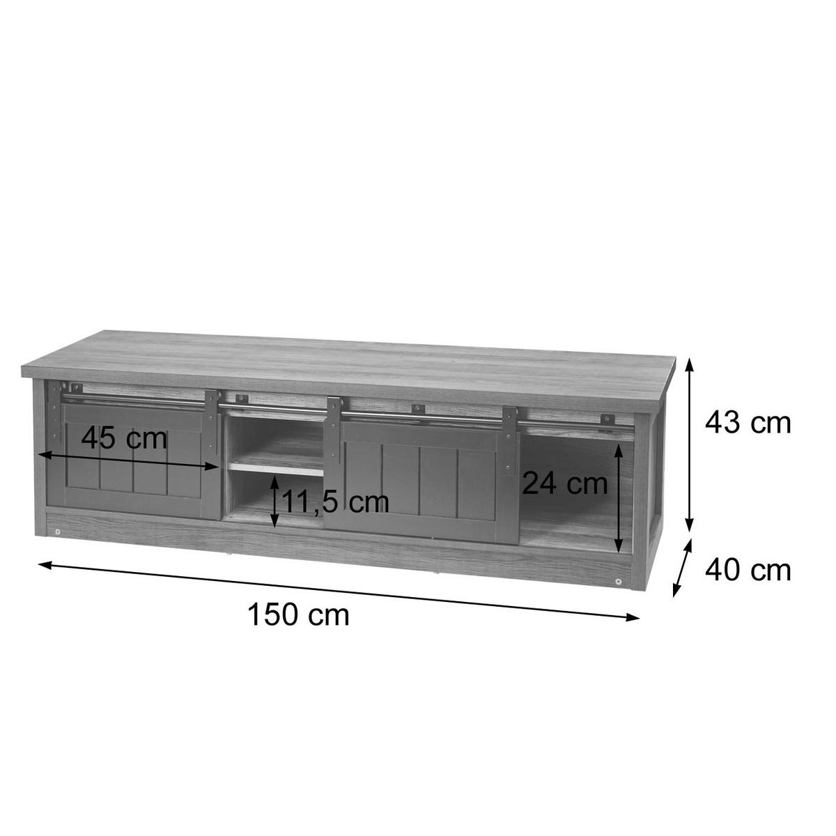 TV-RACK Buche Dekor - Buchefarben, Holz (150/43/40cm) - MCW