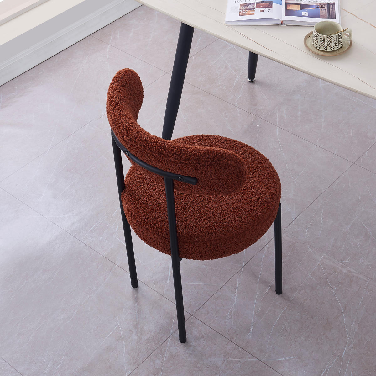 STUHL 2er-Set Wolle Terrakotta - Terra cotta, Textil (47/79/48cm) - Nordlys