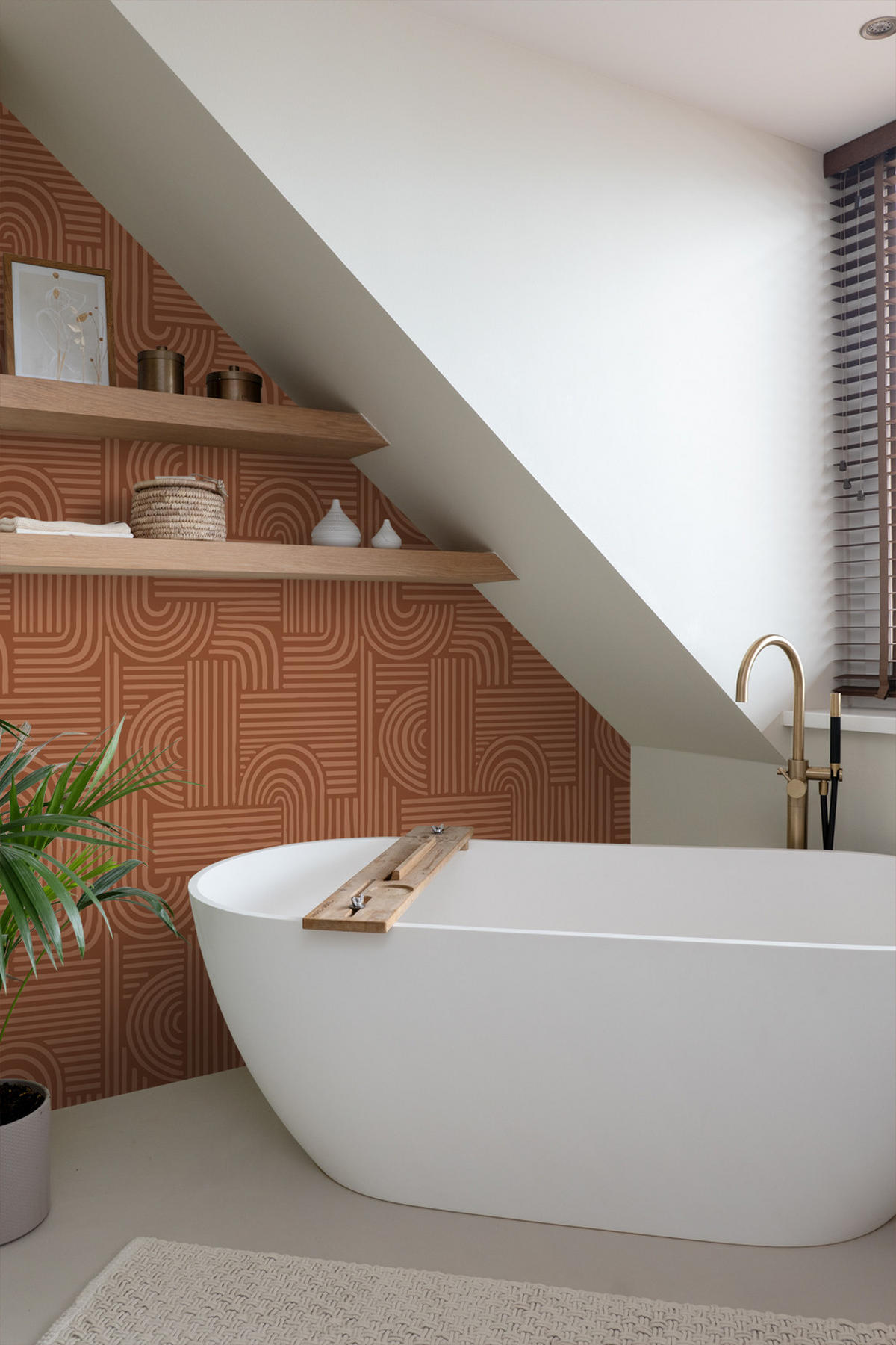 TAPETE 3D-Muster 53 cm x 10.05 m - Terracotta, Papier (53/1000cm) - ESTAhome