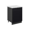 KÜCHENUNTERSCHRANK Fame-Line, Schwarz gestreift, 60 cm, AP Marmor - Anthrazit/Schwarz, Holzwerkstoff (60/82/60cm) - Vicco