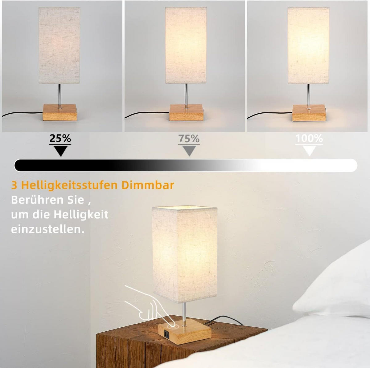TISCHLAMPE Thorne 13/13/37 cm - Braun, Metall (13/13/37cm) - ZMH