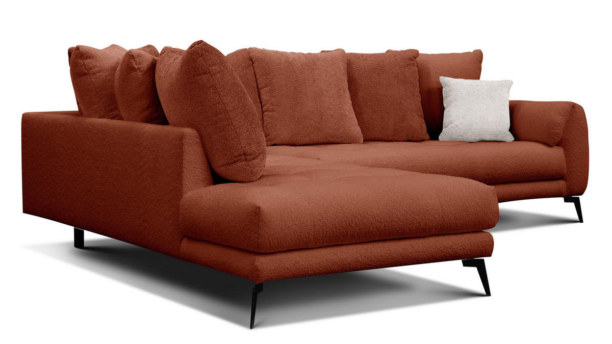 ECKSOFA CALME 5-Sitzer, dunkelorange - Dunkelorange, Holz/Textil (294/229cm) - Courtois Laville