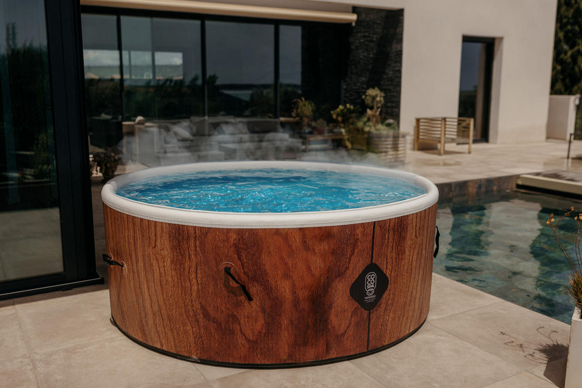 WHIRLPOOL Aufblasbarer Spa Tahiti 180 cm Durchmesser 1100 Liter Motor 2240 W Für bis zu 6 Personen - Braun, Kunststoff (180/70/70cm) - COCO SPA