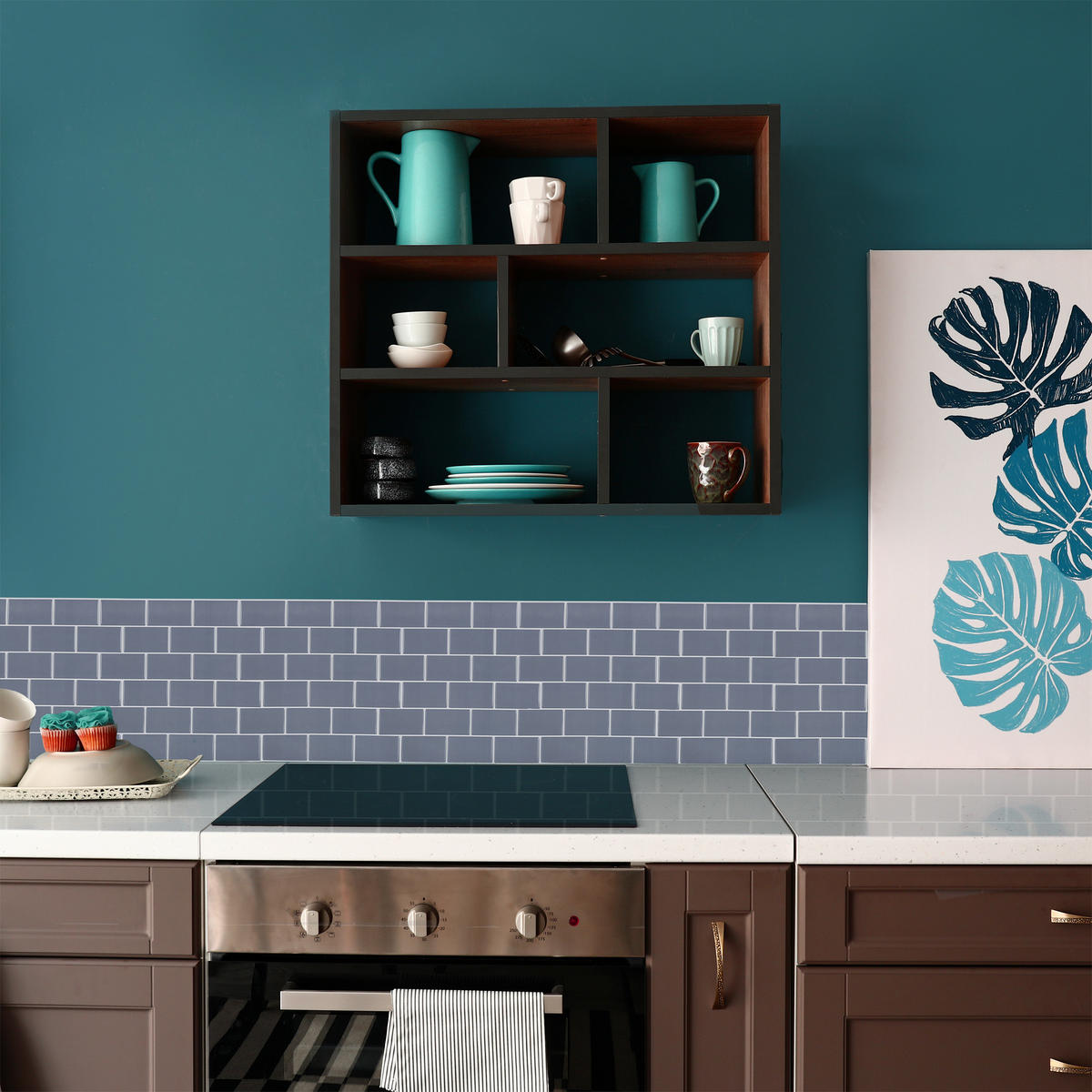 10xFLIESENAUFKLEBER - Grau, Papier/Kunststoff (30.5/30.5/0.1cm) - Relaxdays