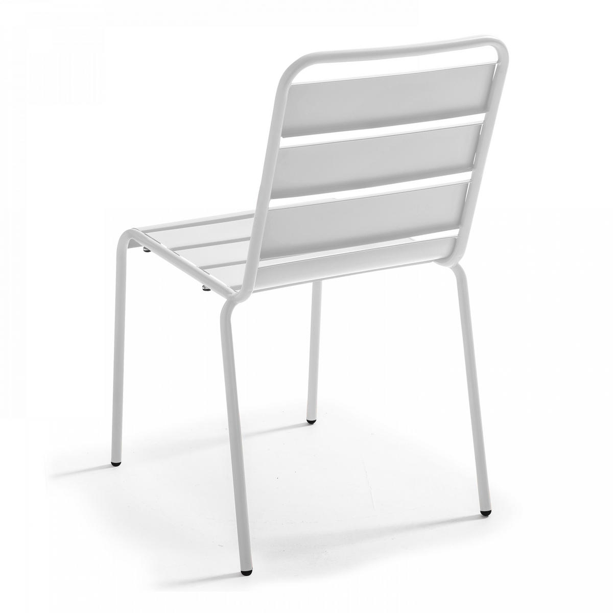 GARTENSTUHL, Weiß - Weiß, Metall (42/83/53cm) - Oviala