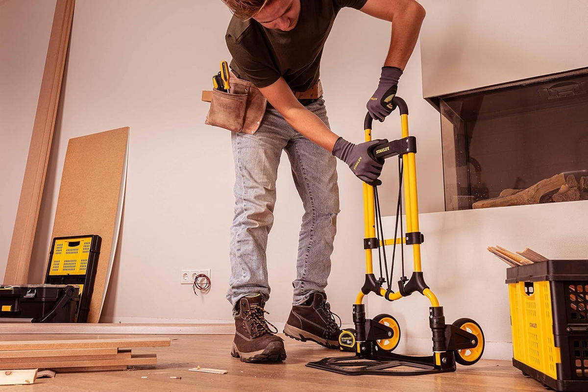 SACKKARRE FT580 Klappbar Gelb Transportkarre Mit Hoher Belastbarkeit - Gelb/Schwarz, Metall (40/45/110cm) - Stanley