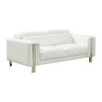 SOFA - 2 Personen - kunstleder - weiß Maroua - Weiß, Leder/Metall (170/87/100cm) - Vente-Unique