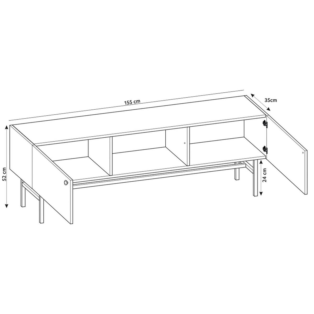 TV-LOWBOARD Divenos Greige 155 cm - Taupe/Goldfarben, Holzwerkstoff/Metall (155/52/35cm) - Selsey