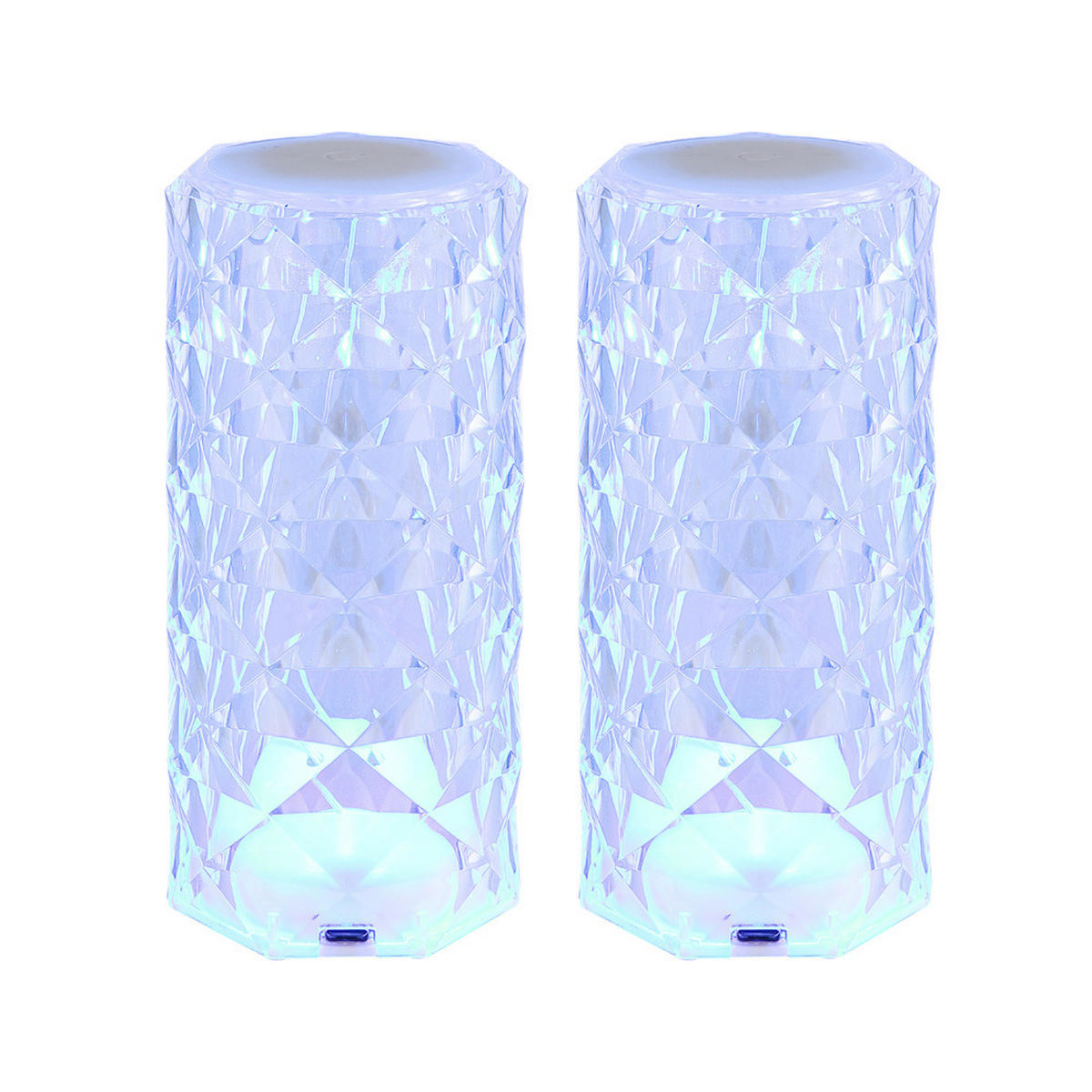 LED TISCHLEUCHTE GIXI Klar 2er Set - Klar, Metall (7.3/7.3/15.8cm) - Globo Lighting