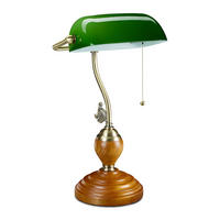 BANKERLAMPE - Multicolor, Glas/Holz (17/27/45cm) - Relaxdays