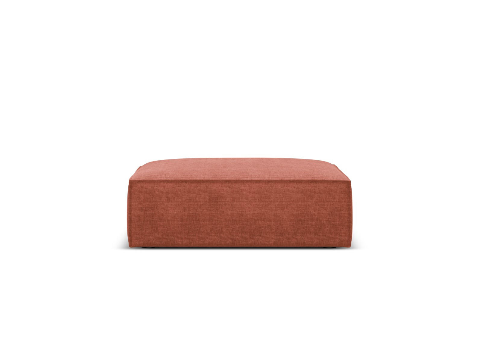 POUF Kaelle aus Chenille-Stoff terrakotta - Terra cotta, Textil (80/38/100cm) - Micadoni