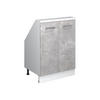 KÜCHENSCHRANK FÜR DACHSCHRÄGEN R-Line Beton 60 cm mit 2 Türen - Schieferfarben/Weiß, Holzwerkstoff (60/81.6/46cm) - Vicco