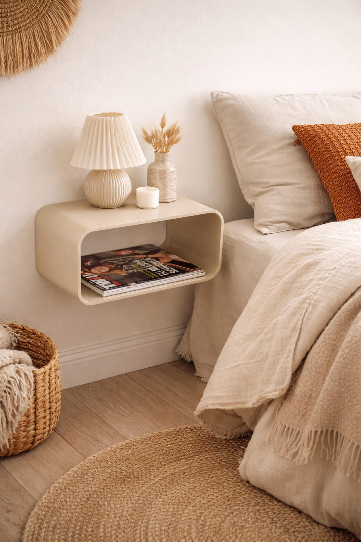 NACHTTISCH Bram Beige - Beige, Metall (40/21/25cm) - LOFT42