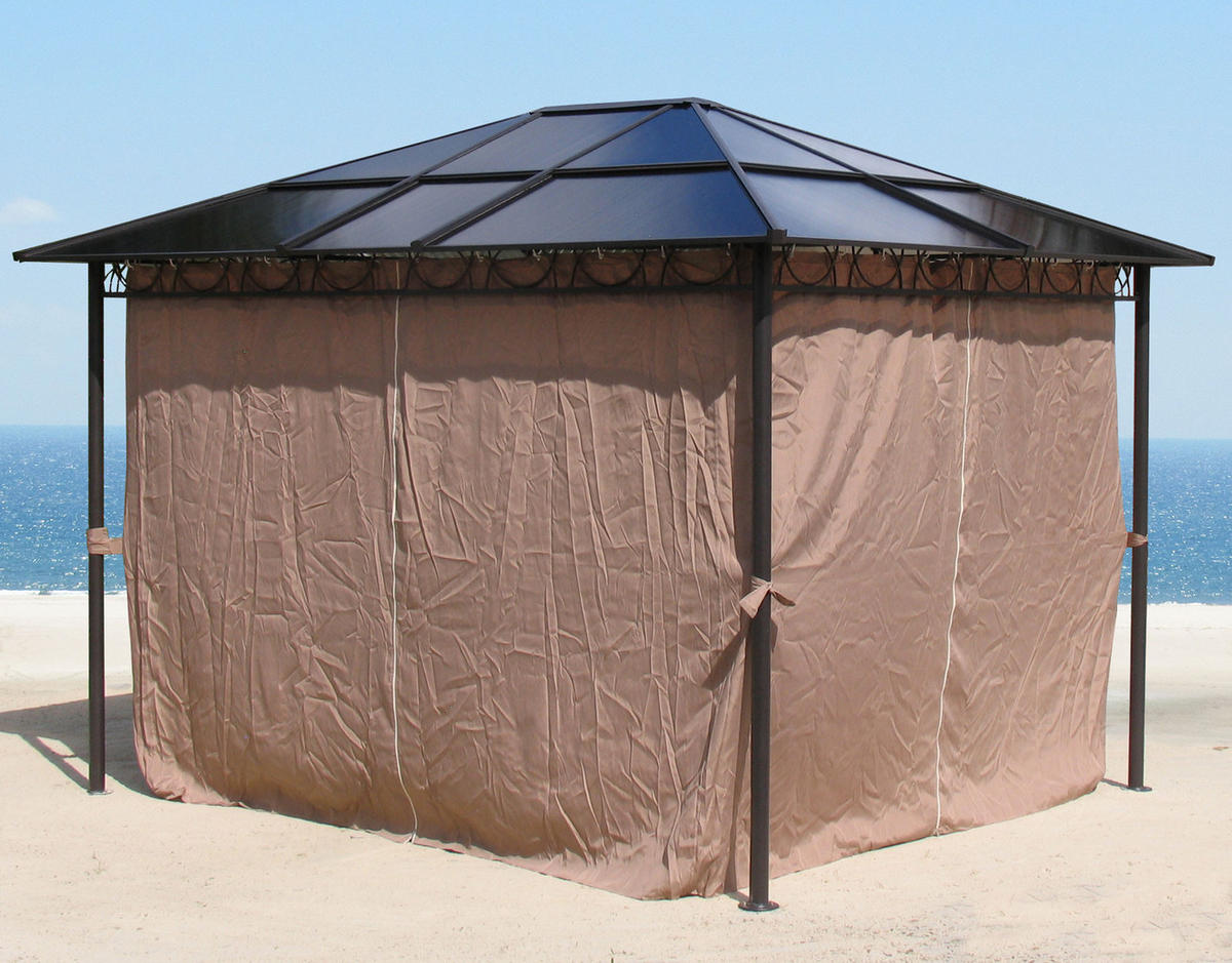 SEITENWAND Set Hardtop Pavillon 3x3,6m - Braun, Textil (285/195/1cm) - QUICK STAR