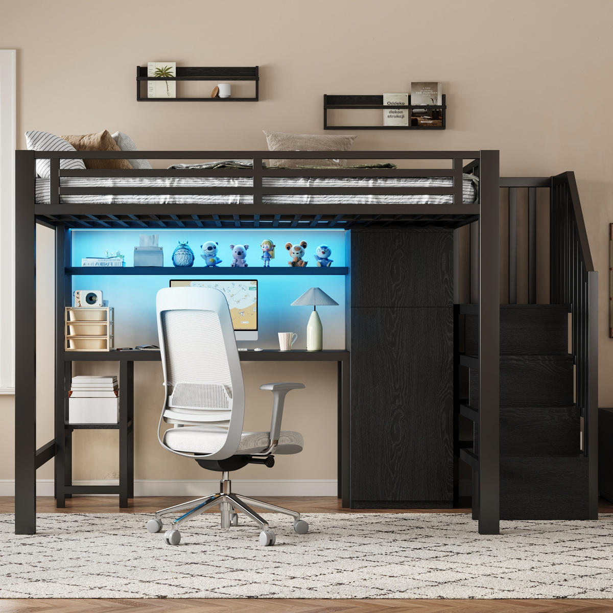 HOCHBETT Metall 140/200 cm Schwarz - Schwarz, Holzwerkstoff/Metall - Raumix