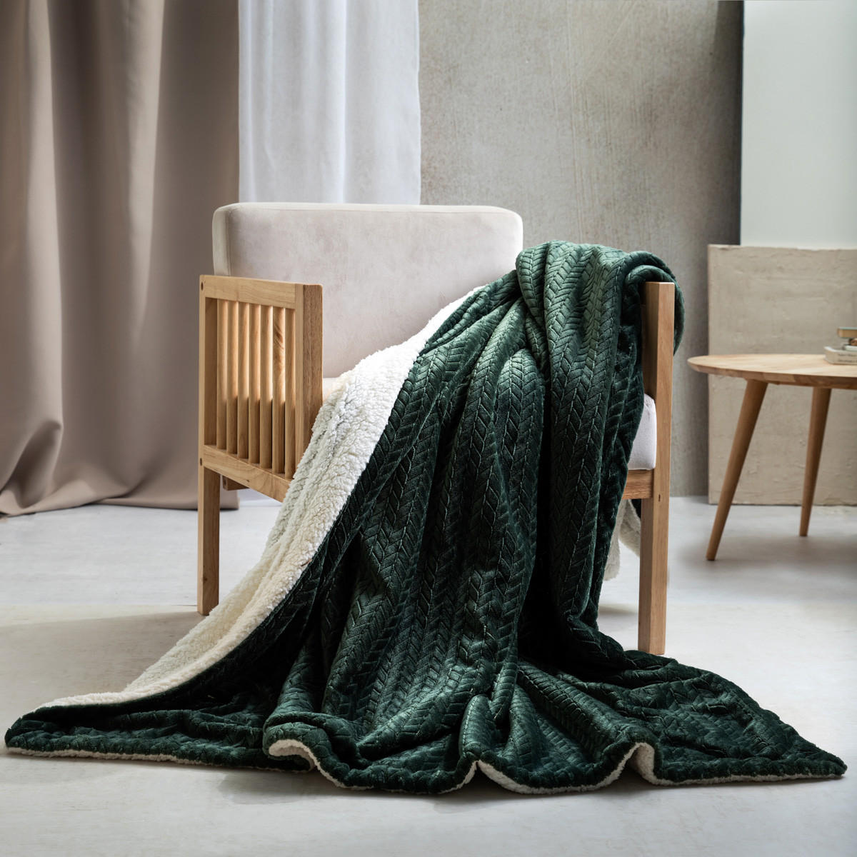DECKE Laren grün 150/200 cm - Grün, Textil (150/200cm) - Homla