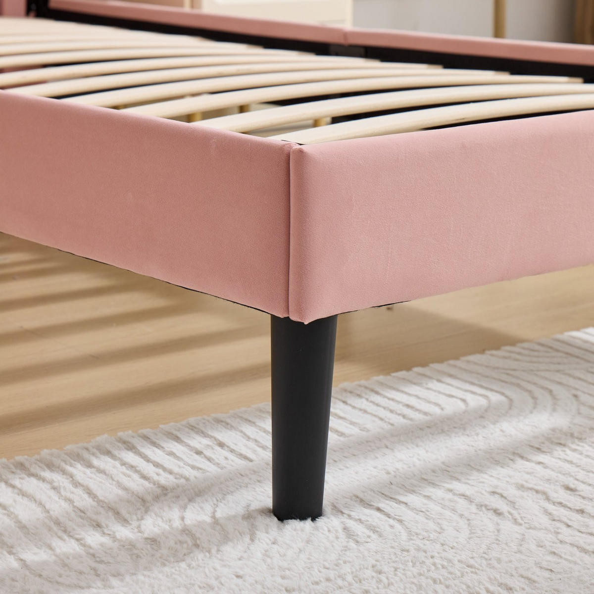 ČALÚNENÁ posteľ 90/200 cm ružová s nastaviteľným čelom - pink, drevo (90/200cm) - SHOPENTRA