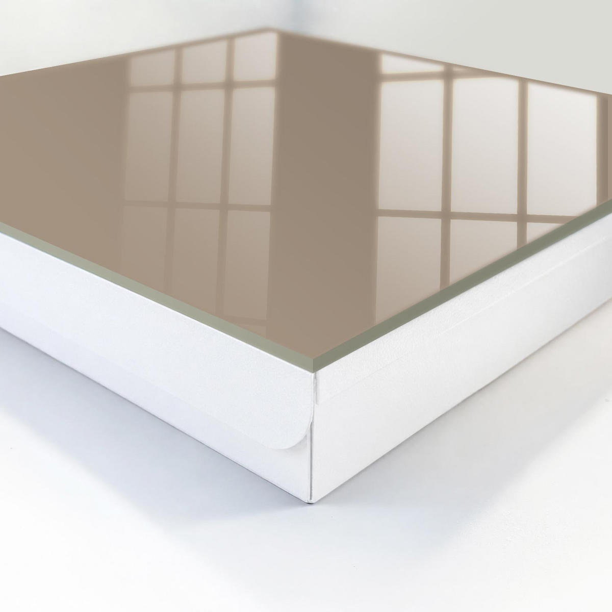 SCHLÜSSELBOX Weiß 30x30 cm – Türöffnung nach rechts - Hellbraun - Braun, Metall (30/30/5cm) - TULUP