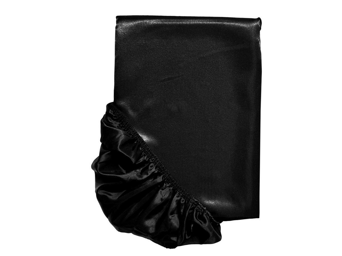 SPANNBETTTUCH Glanz Satin schwarz 160/200 cm - Schwarz, Textil (160/200cm) - beties Heimtextil