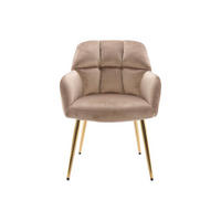 STUHL - 58.5 cm x 62 cm - Samt - Beige - PEGA - Beige, Textil (58.5/78/62cm) - Vente-Unique