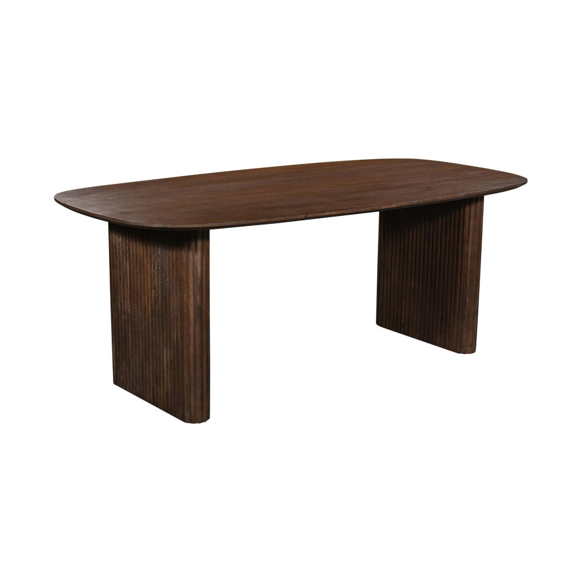 ESSTISCH Oval aus Mangoholz 240cm, dunkelbraun - Dunkelbraun, Holz (240/100/76cm) - Giga Meubel