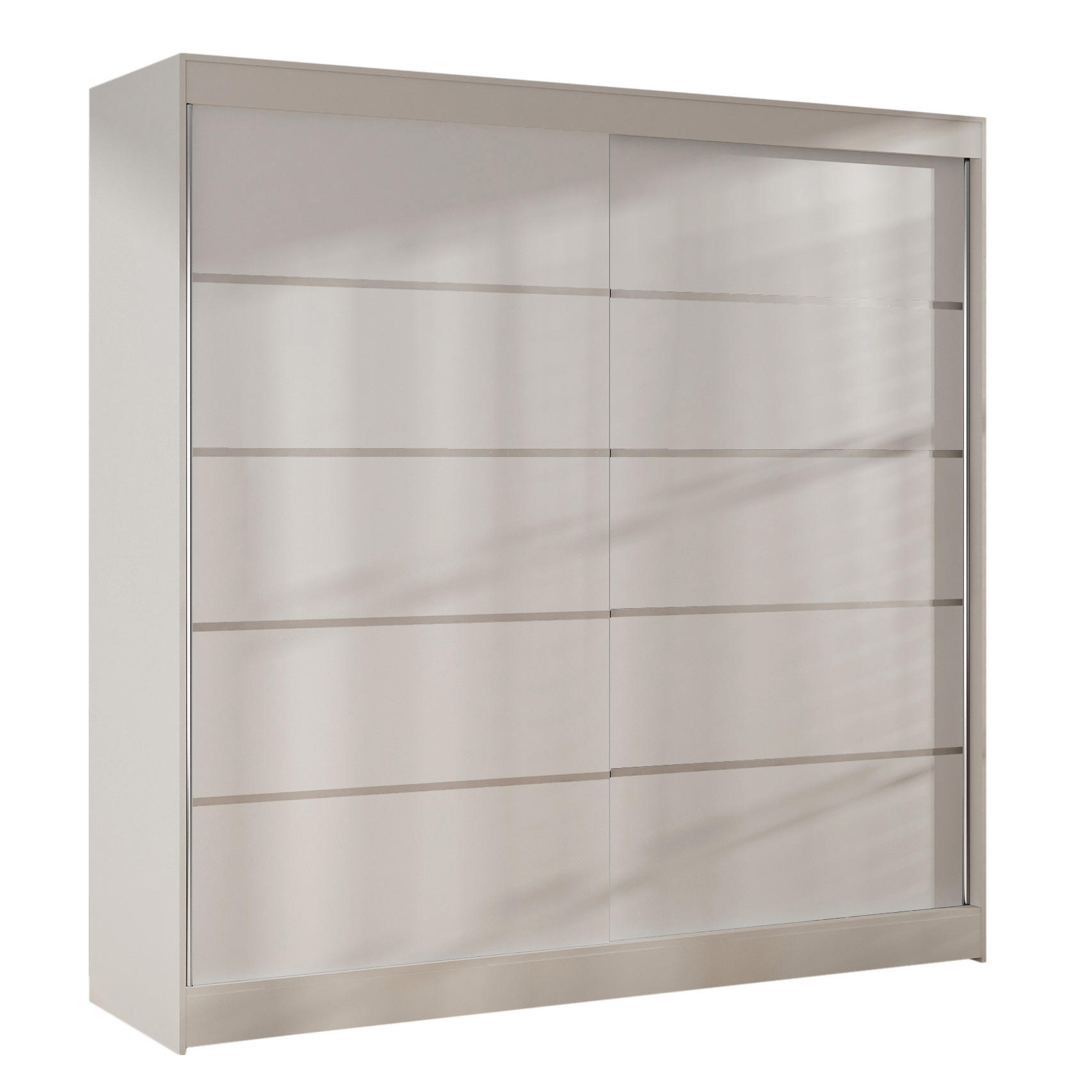 SCHWEBETÜRENSCHRANK Basti IV - 200 cm - Weiß, Holzwerkstoff/Metall (200/215/58cm) - Sofnet