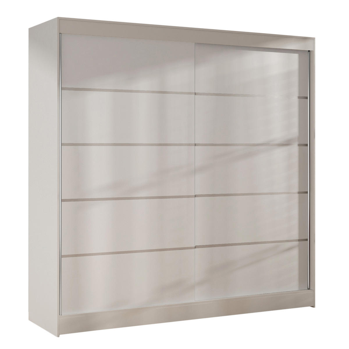SCHWEBETÜRENSCHRANK Basti IV - 200 cm - Weiß, Holzwerkstoff/Metall (200/215/58cm) - Sofnet