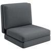 BODENSOFA 3-in-1, bis 240 kg belastbar, Dunkelgrau - Dunkelgrau, Kunststoff (268/18/75cm) - HOMCOM