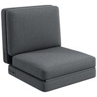 BODENSOFA 3-in-1, bis 240 kg belastbar, Dunkelgrau - Dunkelgrau, Kunststoff (268/18/75cm) - HOMCOM