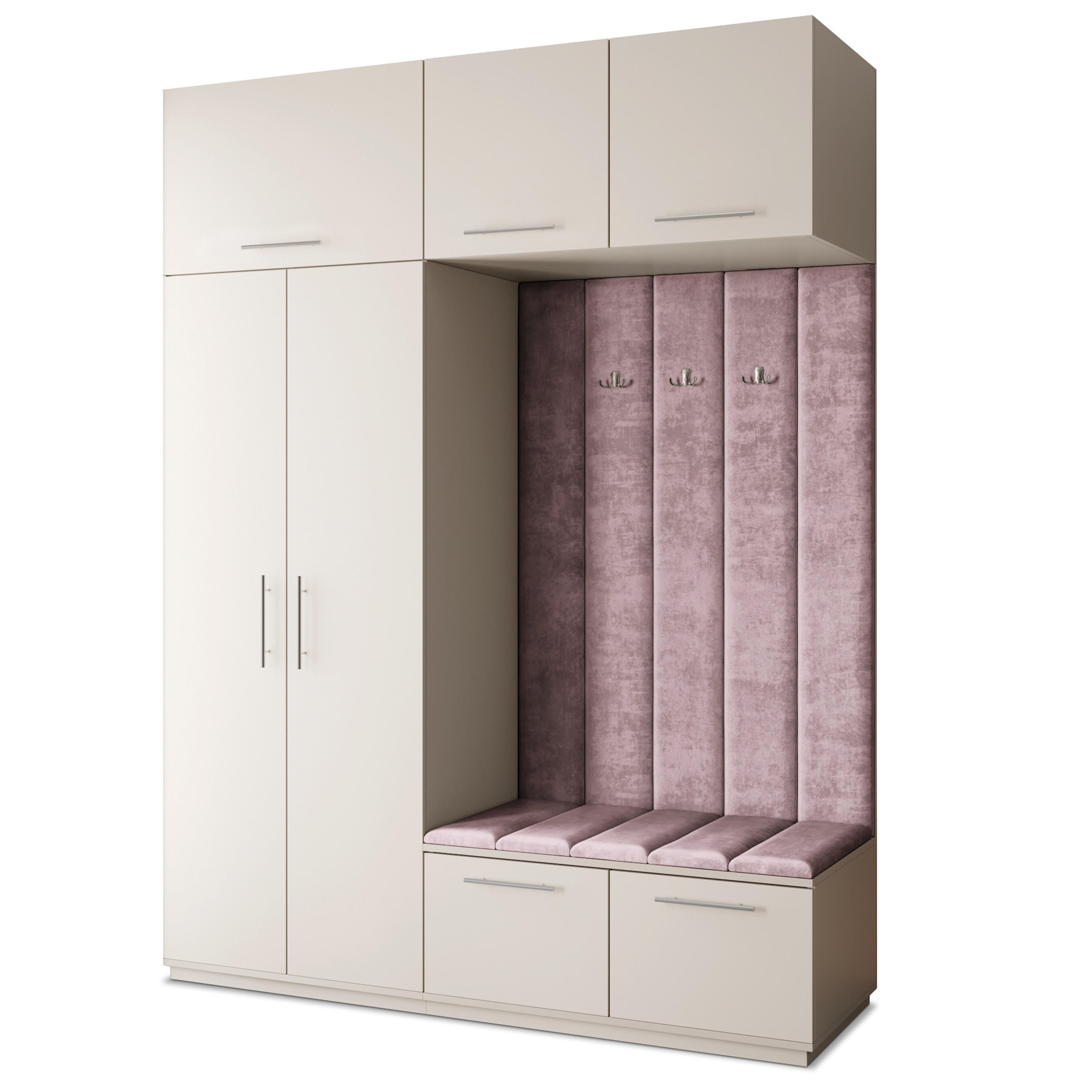 GARDEROBENSCHRANK REMA 180/240/60 cm Modern Garderobe-Set Kaschmir - Kaschmir/Lila, Holzwerkstoff (180/240/60cm) - MASSENO