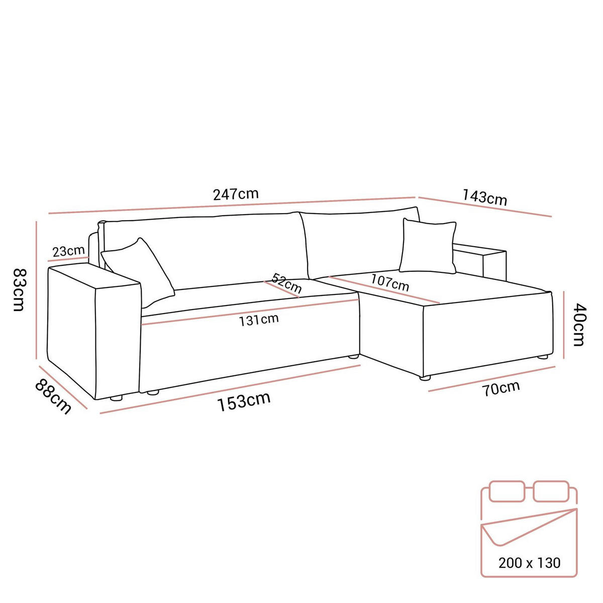 GEPOLSTERTES Ecksofa CARLOS L, Poso 34 - Dunkelgrau, Textil (247/143cm) - Lookway