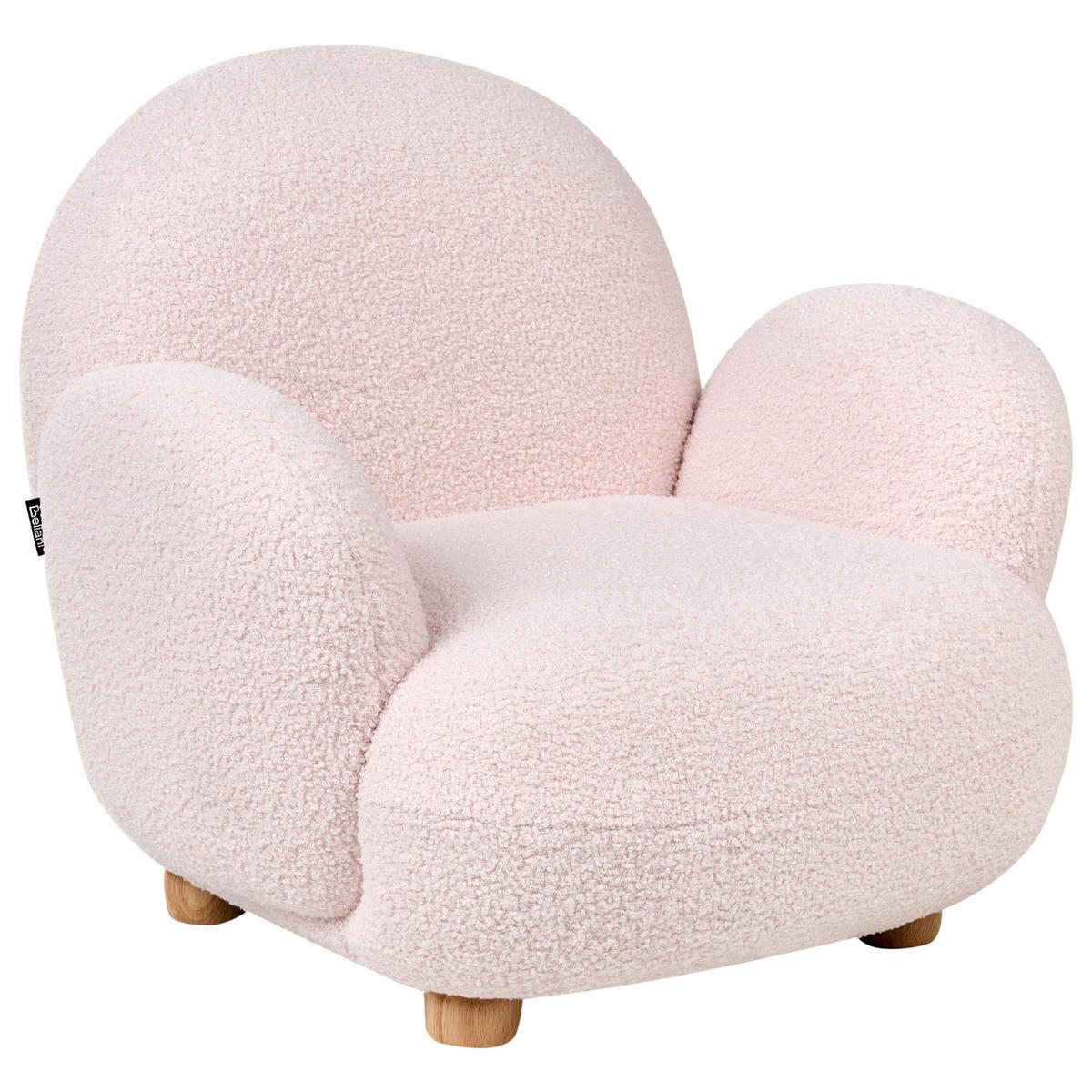 KINDERSESSEL Bouclé Pastellrosa Hem - Pink, Textil (64/55/55cm) - Beliani