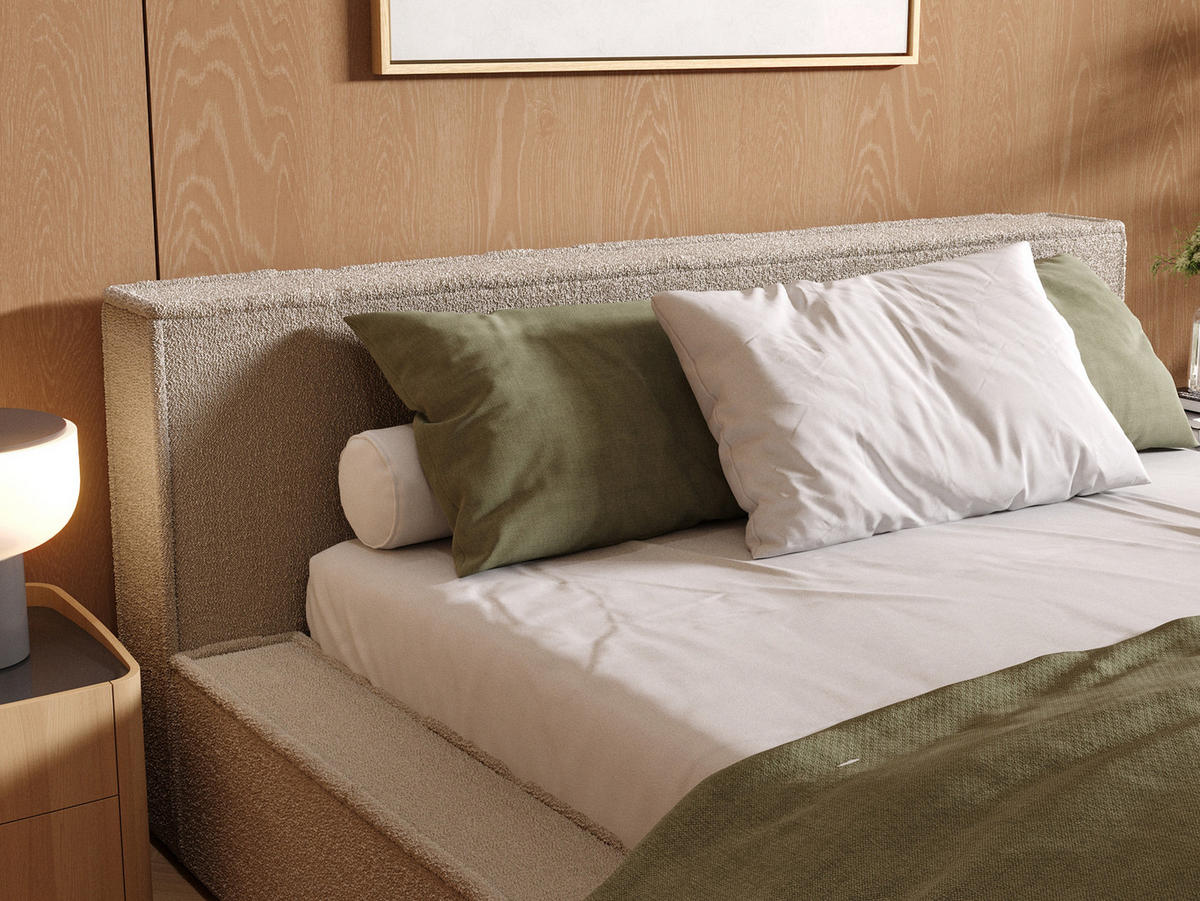 POLSTERBETT Menfi 200x200 cm, Beige - Beige, Textil (200/200cm) - Fedve