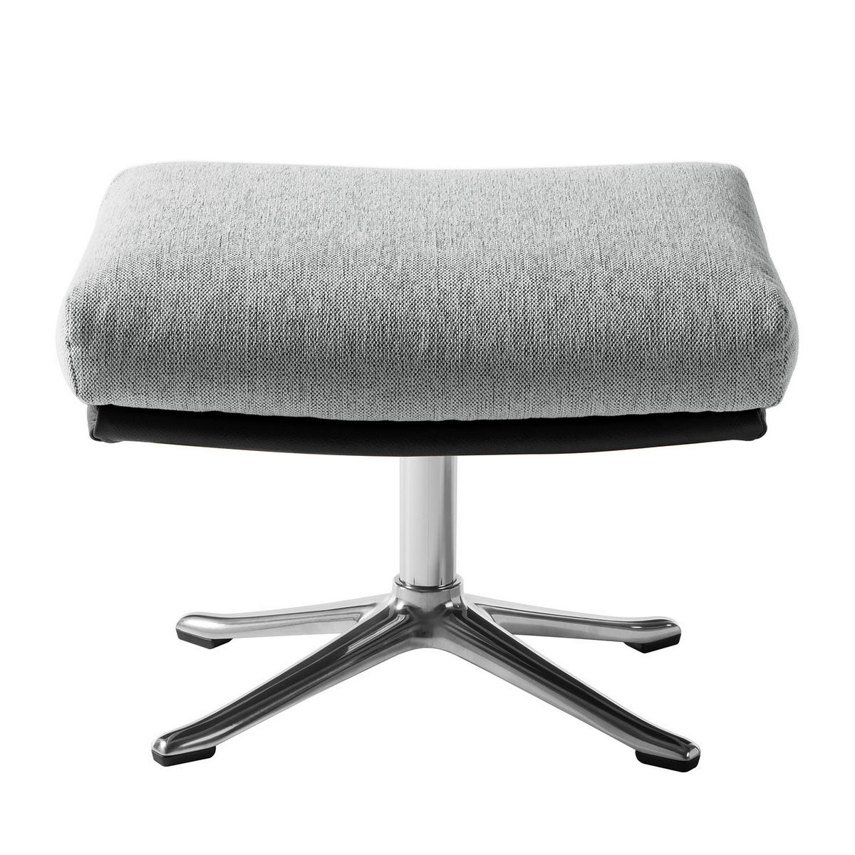 HOCKER mit Kreuzfuß - Chromfarben/Hellgrau, Textil/Metall (54/41/41cm) - home24