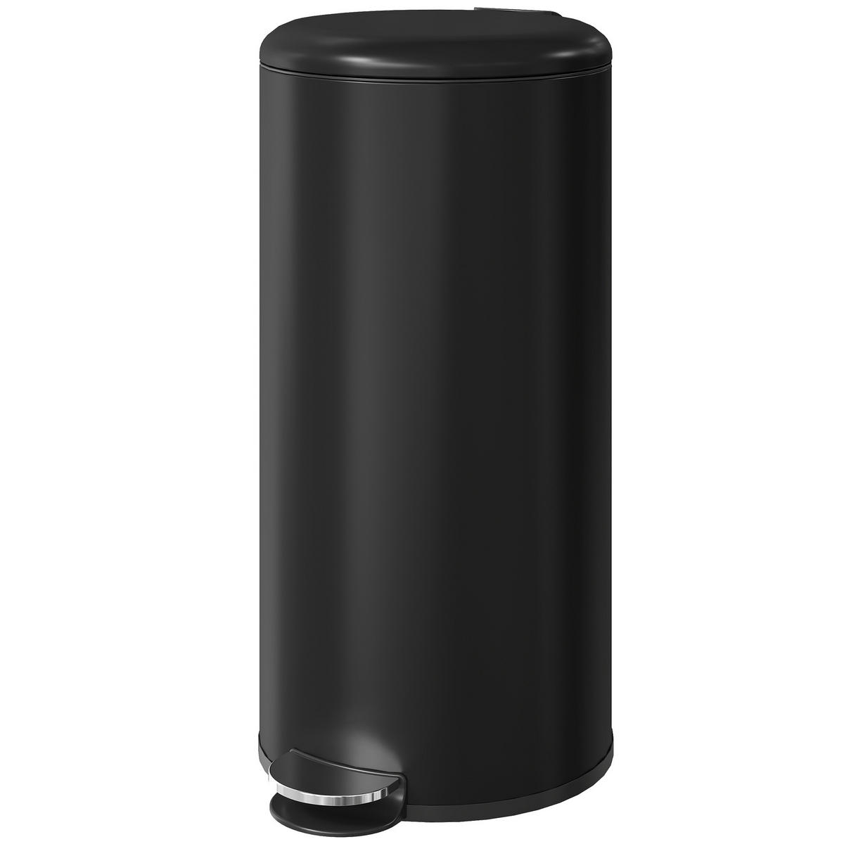 TRETEIMER 30 L DE-08928 mit Sanft-Close-Deckel & Fußpedal Schwarz - Schwarz, Metall (30/63.5/36cm) - ComfortXL