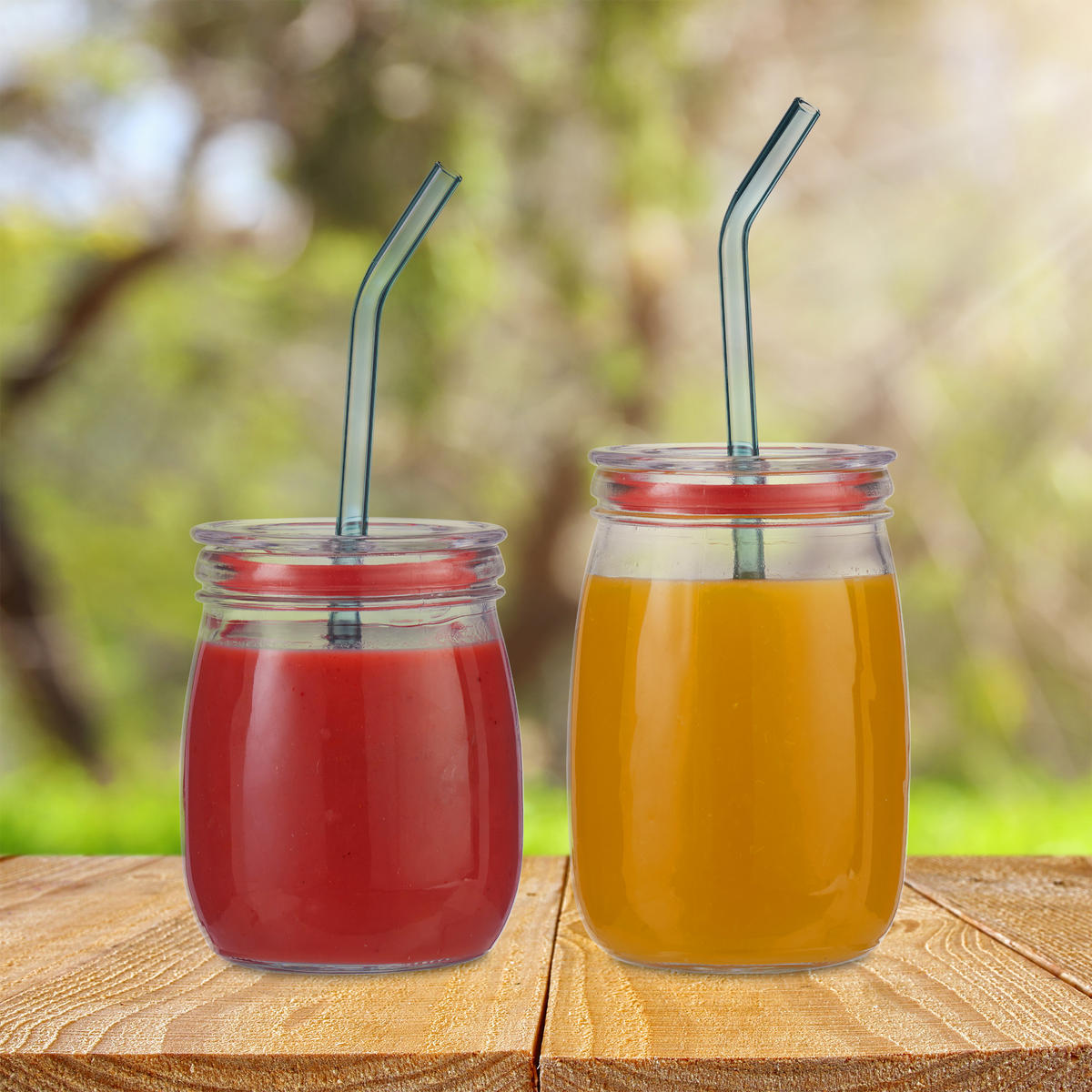 4xVORRATSGLÄSER - Transparent, Glas/Kunststoff (12/21/12cm) - Relaxdays