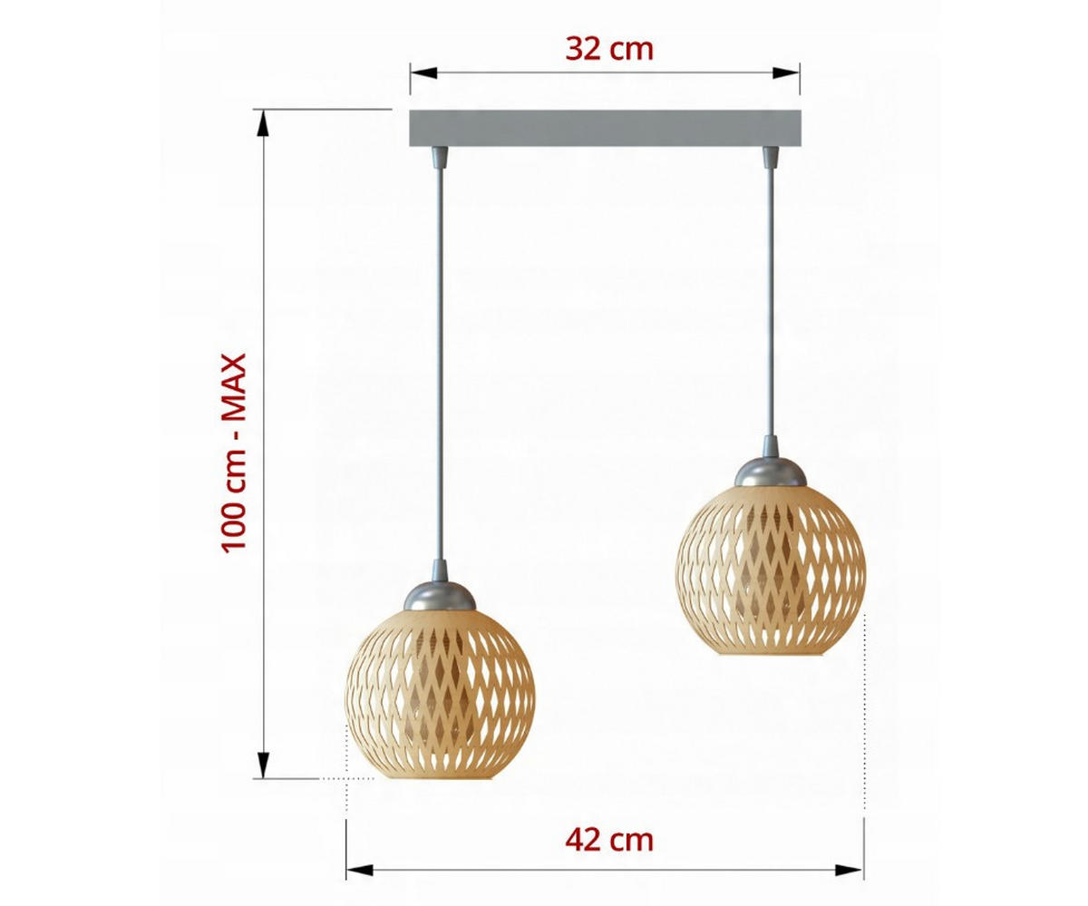 PENDELLEUCHTE BOHO - Beige/Weiß, Glas/Metall (15/42/100cm) - kiki design