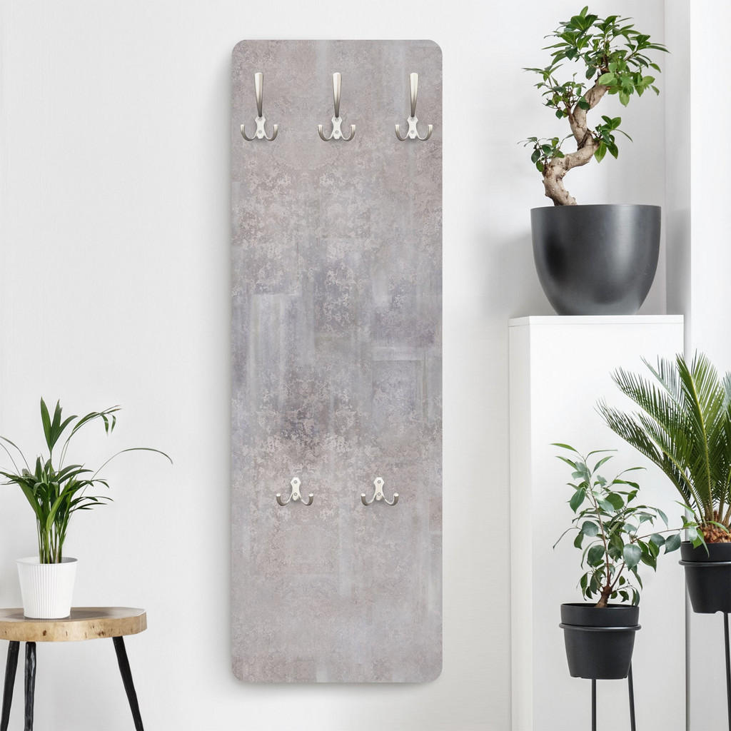 Thumbnail - Bilderwelten Wandgarderobe, Pastellblau, Holzwerkstoff, Beton Optik, Rechteckig, 34x105x1.6 cm, Garderobe, Garderobenlei...