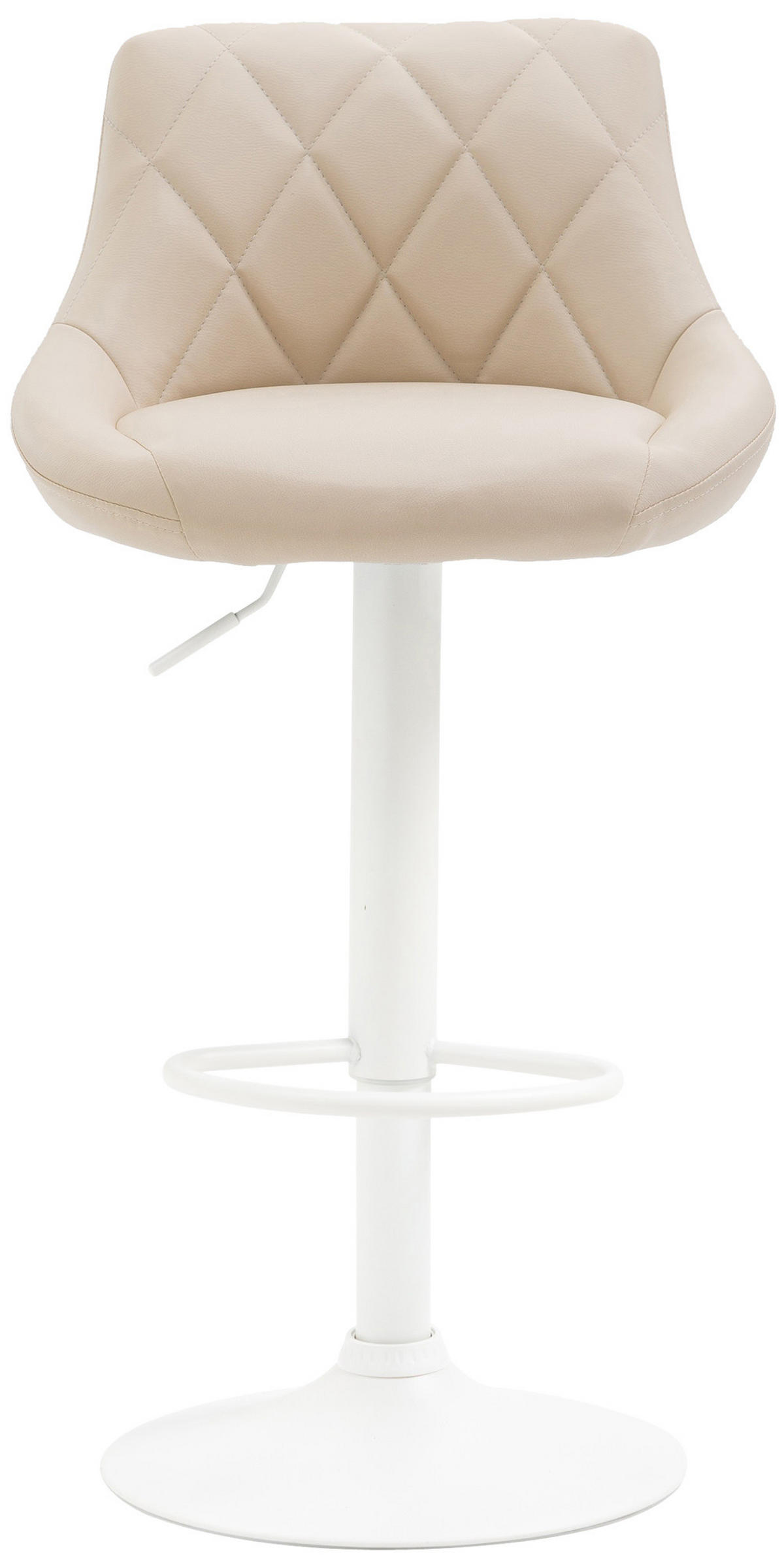 BARHOCKER Lederlook creme - Creme/Weiß, Textil/Metall (46/83/49cm) - CLP