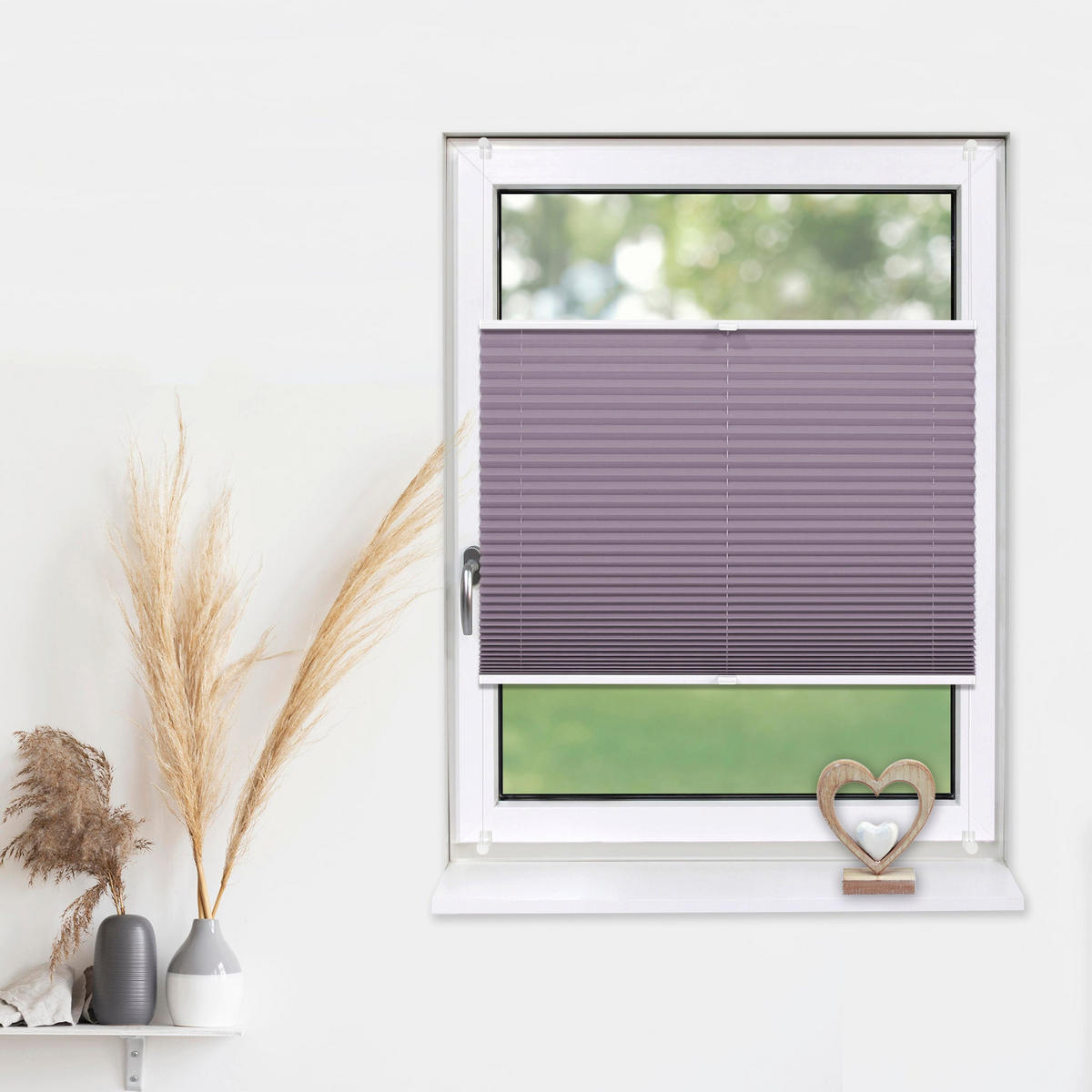 PLISSEE Basic ohne Bohren - Flieder, Textil (70/150cm) - Deco-Raum