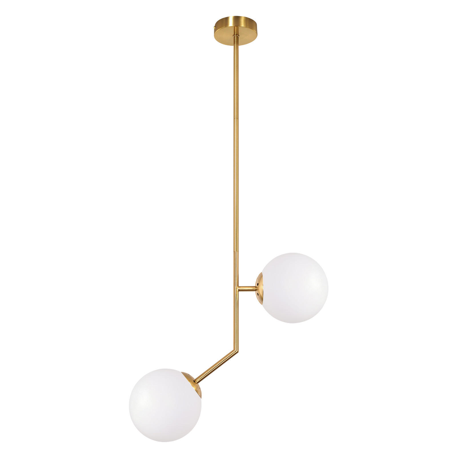 PENDELLEUCHTE Aelvin 41/15/90 cm - Goldfarben/Weiß, Glas/Metall (41/15/90cm) - ZMH