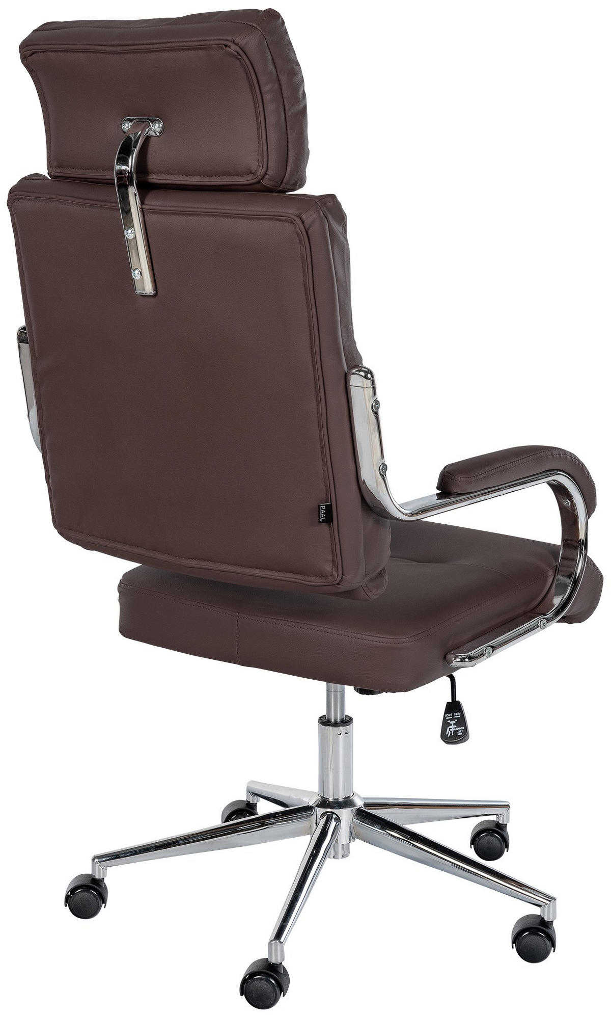 DREHSTUHL Lederlook Braun - Chromfarben/Braun, Textil/Metall (61/119/78cm) - CLP